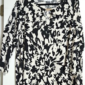 Jones Studio Monochrome Abstract Top 2XL
